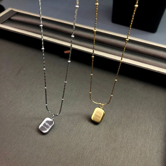 Fashion Small Gold Brick Exquisite Clavicle Chain
